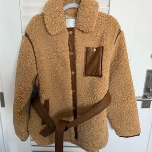Sandro Paris Beige Sherpa Jacket